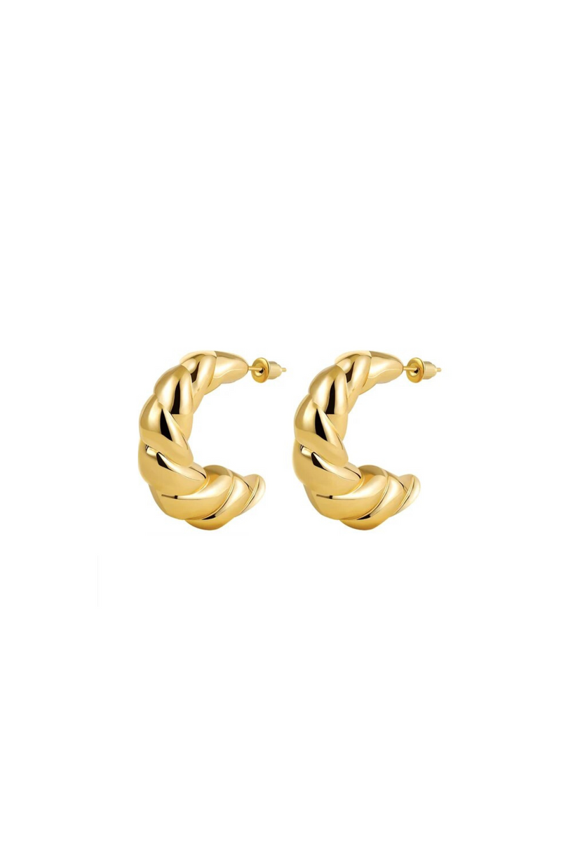 Croissant Earrings in Gold