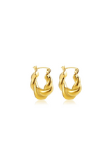 Slim Croissant Earrings in Gold