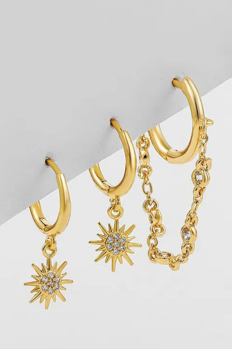 Celestial Earrings Set in Gold (Single or Set)