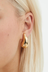 Dome Drop Earrings in Gold