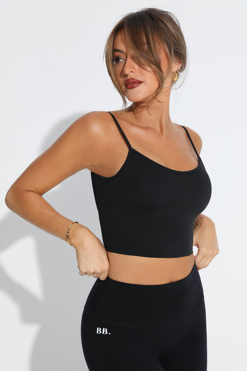 Backless Cropped Cami in Black (SAMPLE SALE)