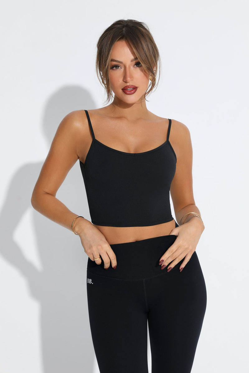 Backless Cropped Cami in Black (SAMPLE SALE)