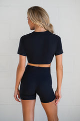 Everyday Crossover Shorts in Black (SAMPLE SALE)