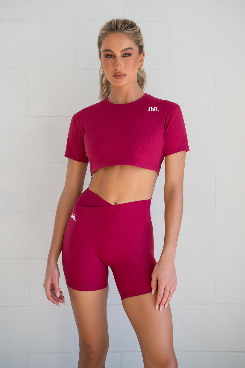 Everyday Cropped T-Shirt in Raspberry