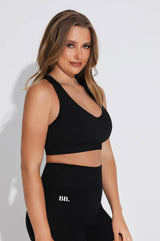 Luna Racer Crop in Black