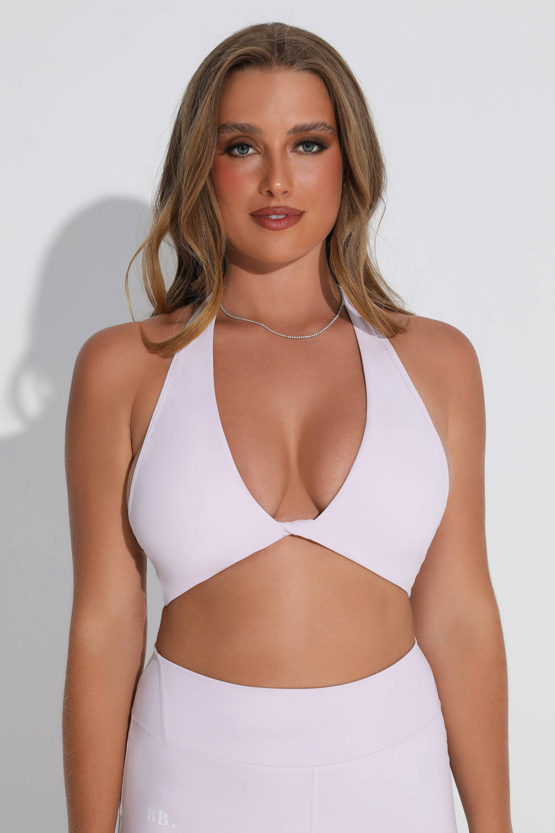 Flare Halter Bra in Blush